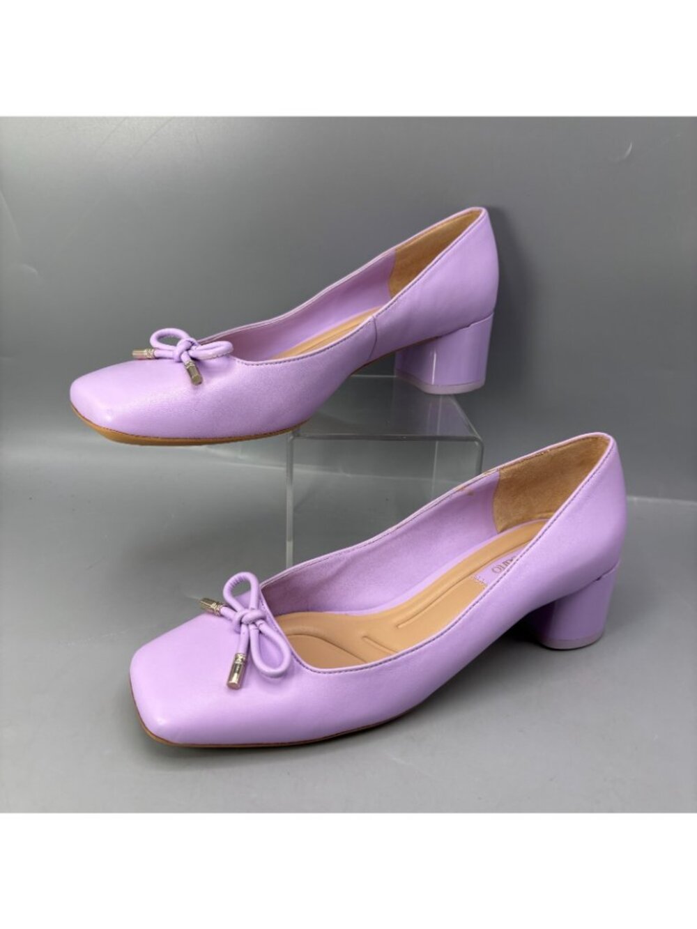 Franco Sarto Natalia Pumps Womens 7.5 Purple Leather Stylish Bow Detail Slip On - Picture 2 of 9